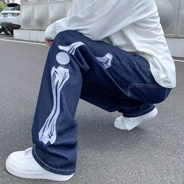 049671E28A386427E432B3370A22Aae4 Y2Kstyle.fr Jeans Skeleton