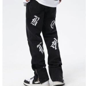 13D2B7361A27Dbc9960Ae158598A6A96 Y2Kstyle.fr Jean Motif Noir Unique
