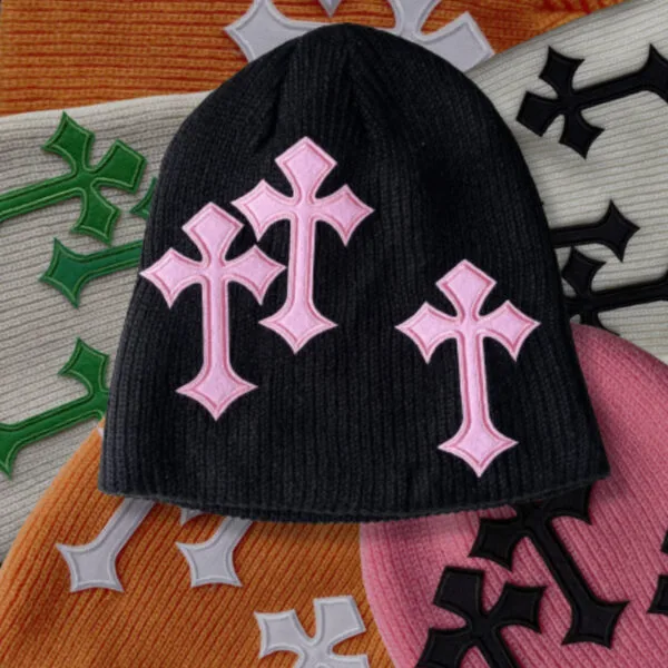29Fdff891569187Da8E5Ed4F7A6Ea4C8 Y2Kstyle.fr Bonnet À Motif Croix