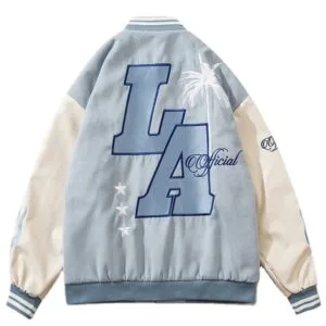 3332880692313818482A5A0286608Ab6 Y2Kstyle.fr Veste Universitaire Bleu Ciel Modernisée