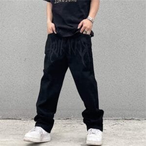 4Db73860Ecb5533B5A6C710341D5Bbec Y2Kstyle.fr Custom Black Jeans