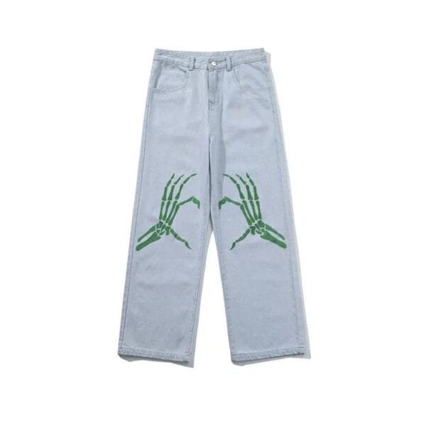 7B852316Cf9D2D41Bec07321928Afe96 Y2Kstyle.fr Jean Motif Tête De Mort