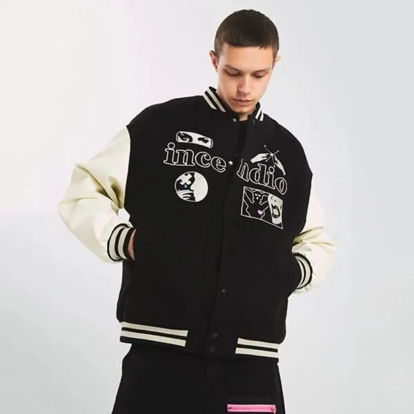 7Bd66825E9A97424Ffe5645549270832 Y2Kstyle.fr Blouson Varsity En Noir