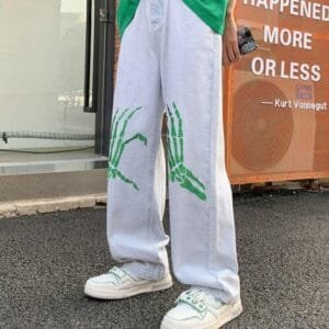 Aa1B6B26D690368D6F74A35A7Daa0916 Y2Kstyle.fr Jean Motif Tête De Mort