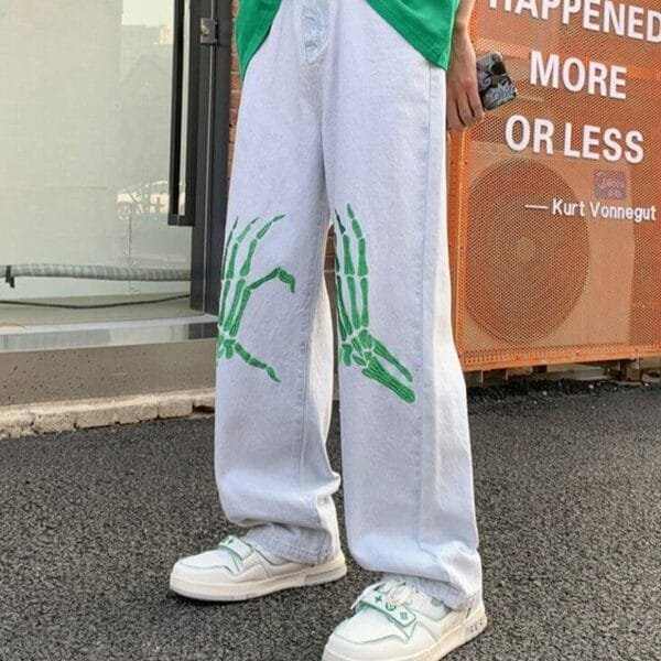Aa1B6B26D690368D6F74A35A7Daa0916 Y2Kstyle.fr Jean Motif Tête De Mort