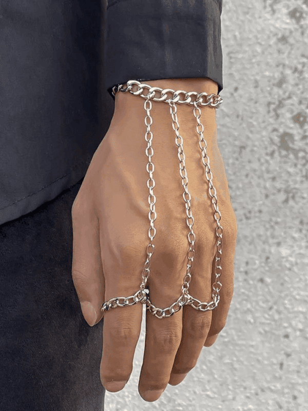 Chaîne En Argent Moderne Pour Hommes, Accessoire Audacieux Et Élégant En Y2K Style.