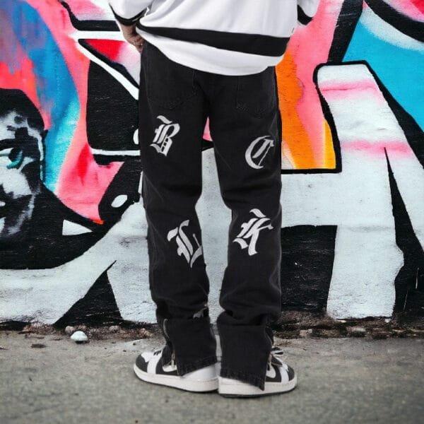 B8C8C63D4B8856C7872B225E53A6656C Y2Kstyle.fr Jean Motif Noir Unique