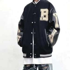 B8Dd669B1Ae9049E3101E504Cfa86911 Y2Kstyle.fr Blouson Varsity En Vert
