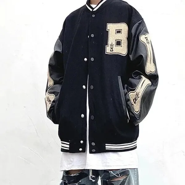 B8Dd669B1Ae9049E3101E504Cfa86911 Y2Kstyle.fr Blouson Varsity En Vert