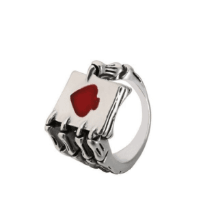 Bague Originale En Argent Avec Motif Das De Cœur Pour Un Style Ludique.