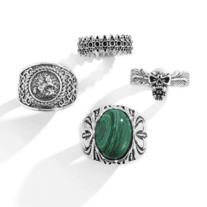 Bijoux Uniques : Bagues En Argent Vintage Et Malachite, Styles Variés Pour Toutes Les Occasions.