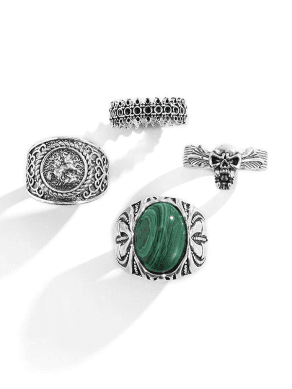 Bijoux Uniques : Bagues En Argent Vintage Et Malachite, Styles Variés Pour Toutes Les Occasions.