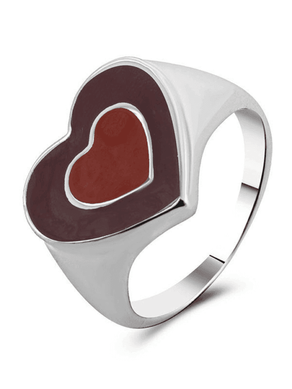 Bague En Argent Sterling, Cœur Élégant, Design Moderne Et Classique, Parfaite Pour Toutes Les Occasions.