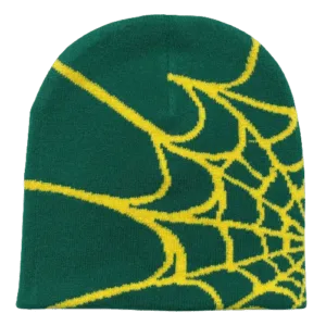 Bonnet Araignée Coloré En Vert Et Jaune, Parfait Pour Un Look Amusant Et Original.