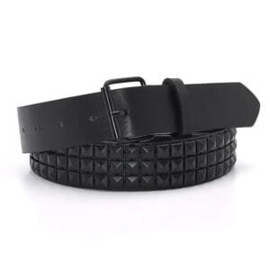 Ceinture Noire Studded Au Look Punk, Parfaite Pour Un Style Audacieux Et Unique.