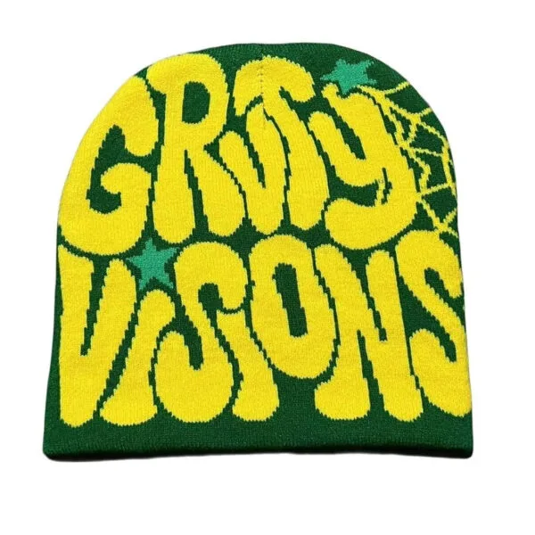 Bonnet Gravity Vision Vert Jaune Grvty Vision Y2Kstyle.fr