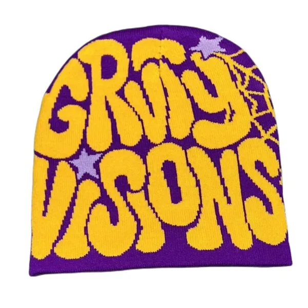 Bonnet Gravity Vision Violet Jaune Grvty Vision Y2Kstyle.fr