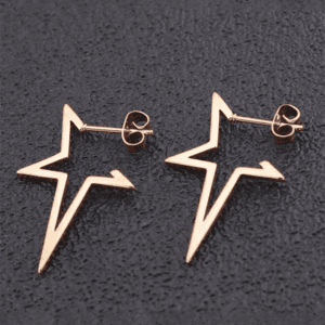 Boucles Doreilles En Forme Détoiles En Rose Gold, Élégantes Et Modernes Pour Tous Les Styles.