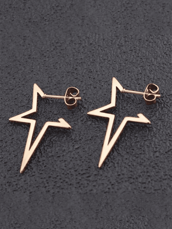 Boucles Doreilles En Forme Détoiles En Rose Gold, Élégantes Et Modernes Pour Tous Les Styles.