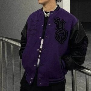 C6D4Eb15F1E84A36Eff58Eca3627C82E Y2Kstyle.fr Veste Universitaire Violette