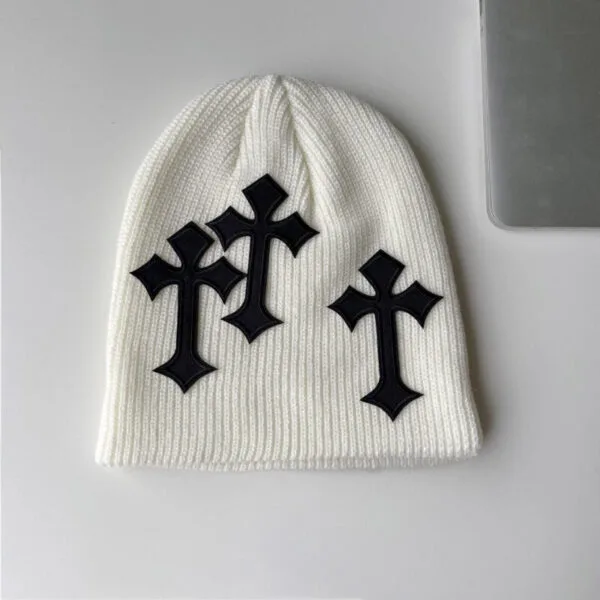 Caaa29Eab72B231B0Af62Fbdff89Bfce Y2Kstyle.fr Bonnet À Motif Croix