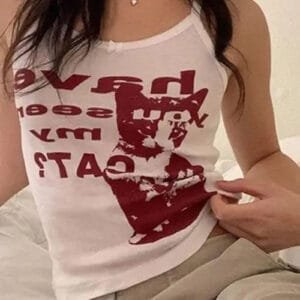 Débardeur Amusant Avec Chat Pour Les Passionnés De Félins Et Un Style Décontracté.