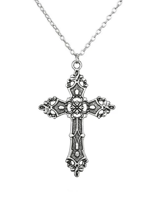 Pendentif Croix Argentée, Chaîne Délicate, Symbole Délégance Et De Spiritualité Intemporelle.
