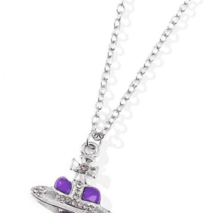 Collier Élégant Avec Pendentif En Argent Et Pierre Violette, Parfait Pour Toutes Les Occasions.