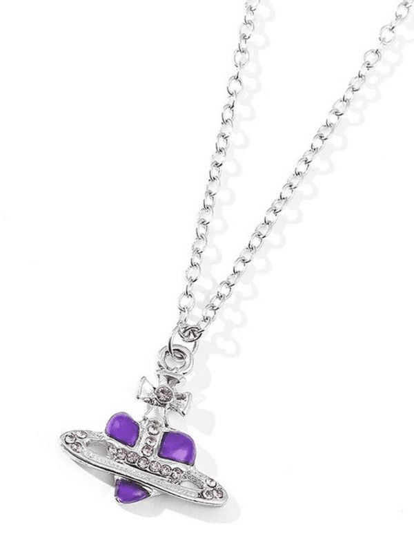 Collier Élégant Avec Pendentif En Argent Et Pierre Violette, Parfait Pour Toutes Les Occasions.