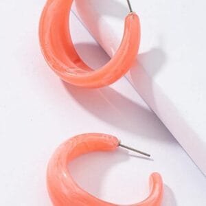 Boucles Doreilles Croissantes En Corail, Tendance Moderne, Élégantes Et Polyvalentes.