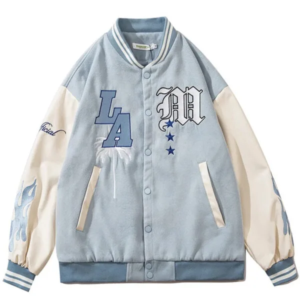 Dcacff2565700C8F88F59Cf4A16F9Dfc Y2Kstyle.fr Veste Universitaire Bleu Ciel Modernisée