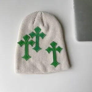 E0308D73972D8Dd5E2Dd27853106386E Y2Kstyle.fr Bonnet À Motif Croix