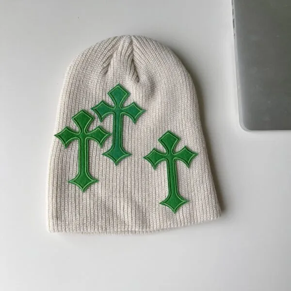 E0308D73972D8Dd5E2Dd27853106386E Y2Kstyle.fr Bonnet À Motif Croix