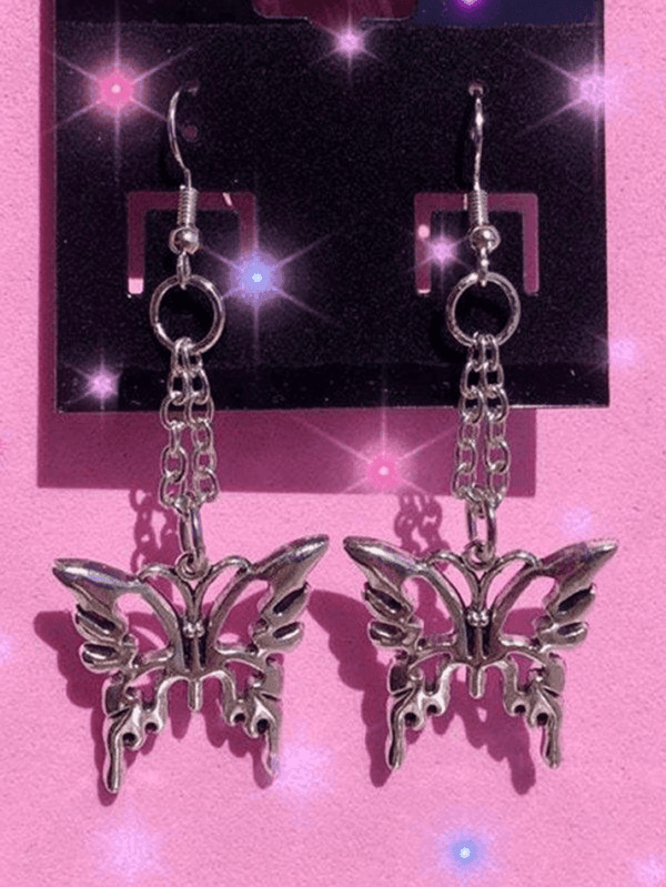 Boucles Doreilles Papillon En Métal Brillant, Élégantes Et Modernes Pour Toutes Occasions.