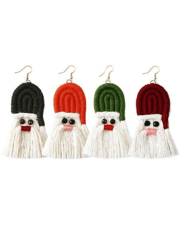 Boucles Doreilles Santa Claus Colorées, Parfaites Pour Célébrer La Magie De Noël.