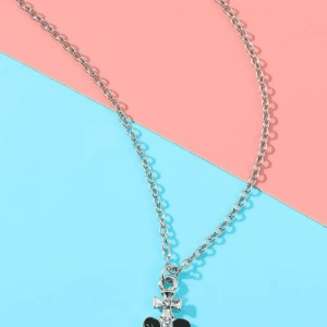 Collier Ancre-Cœur Élégant Avec Strass, Symbole Damour Et De Stabilité.