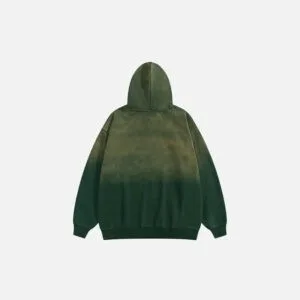 Hoodie Oversize Vert Dégradé, Chic Et Confortable Pour Un Style Y2K Tendance.