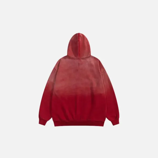 Hoodie Rouge Oversize À Dégradé, Alliage Parfait De Confort Et De Style Contemporain.