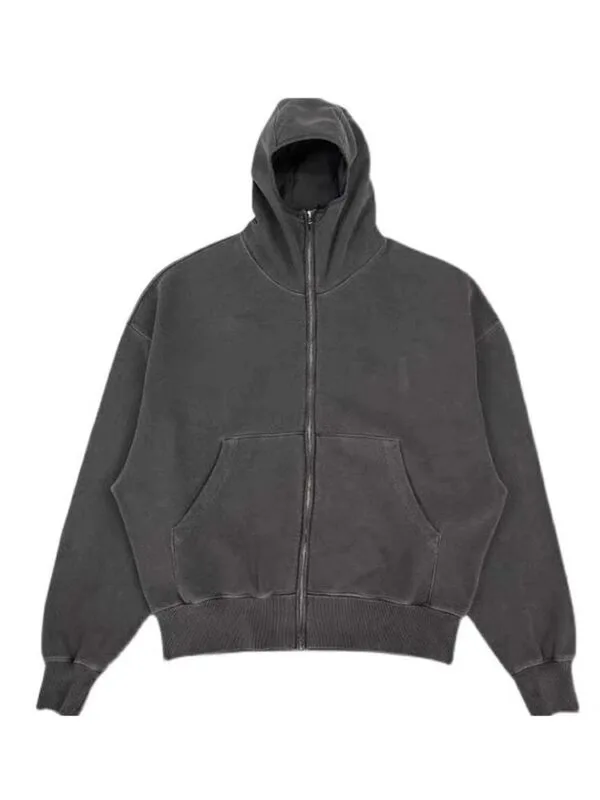 Hoodie Zippé Gris Moderne, Confortable Et Versatile Pour Un Style Décontracté.