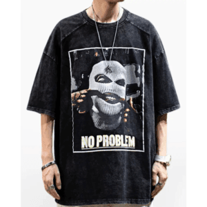 T-shirt oversize graphique NO PROBLEM pour un style streetwear contemporain et audacieux.