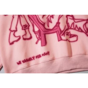 Sweat À Capuche Rose Avec Graphisme Ludique Et Phrase Inspirante Pour Un Style Y2K.