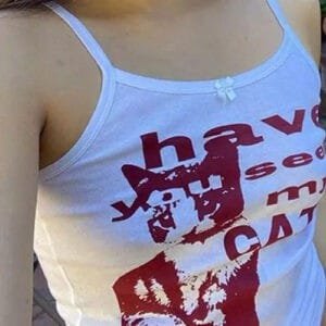 Débardeur Léger Avec Message Humoristique As-Tu Vu Mon Chat ? Et Motif De Chat.