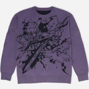 Sweatshirt violet dynamique avec graphic énergique, parfait pour un style décontracté et tendance.