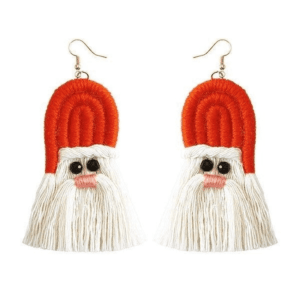 Boucles Doreilles Santa Claus Colorées Et Amusantes Pour Célébrer Les Fêtes De Fin Dannée.