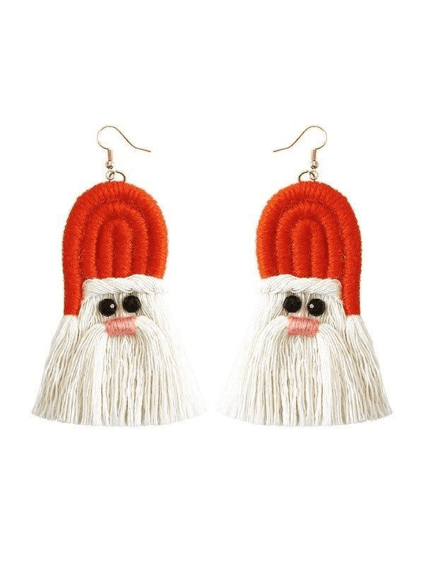 Boucles Doreilles Santa Claus Colorées Et Amusantes Pour Célébrer Les Fêtes De Fin Dannée.