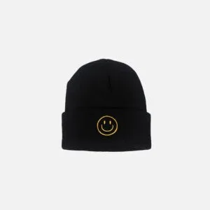 Beanie Noir Avec Smiley : Alliez Confort Et Bonne Humeur Cet Hiver.