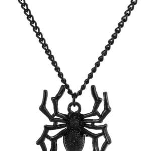 Collier araignée noir élégant, bijou gothique pour un style unique et mystérieux.