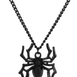 Collier Araignée Noir Élégant, Bijou Gothique Pour Un Style Unique Et Mystérieux.
