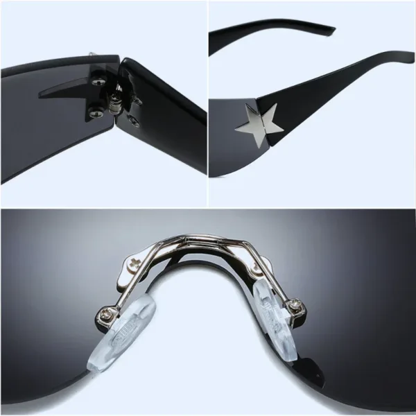 Lunettes Noires Élégantes Avec Étoile, Alliant Style Moderne Et Confort Exceptionnel.