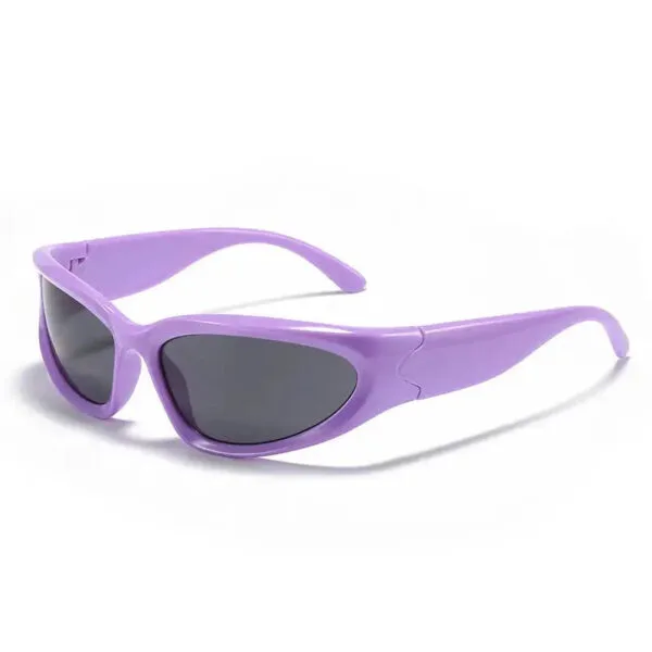 Lunettes De Soleil Lavande Au Design Moderne Et Élégant, Parfaites Pour Un Look Tendance.